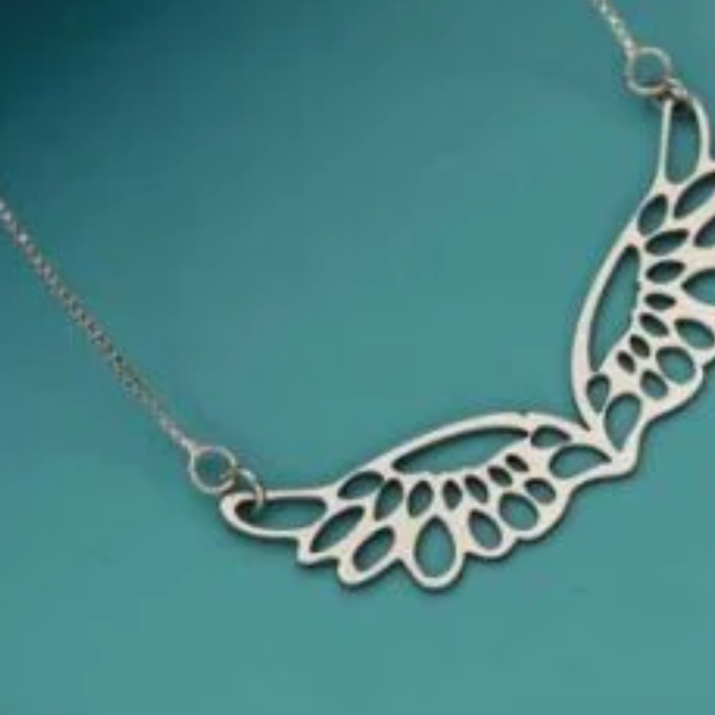 Angel Wing Necklace With Earrings